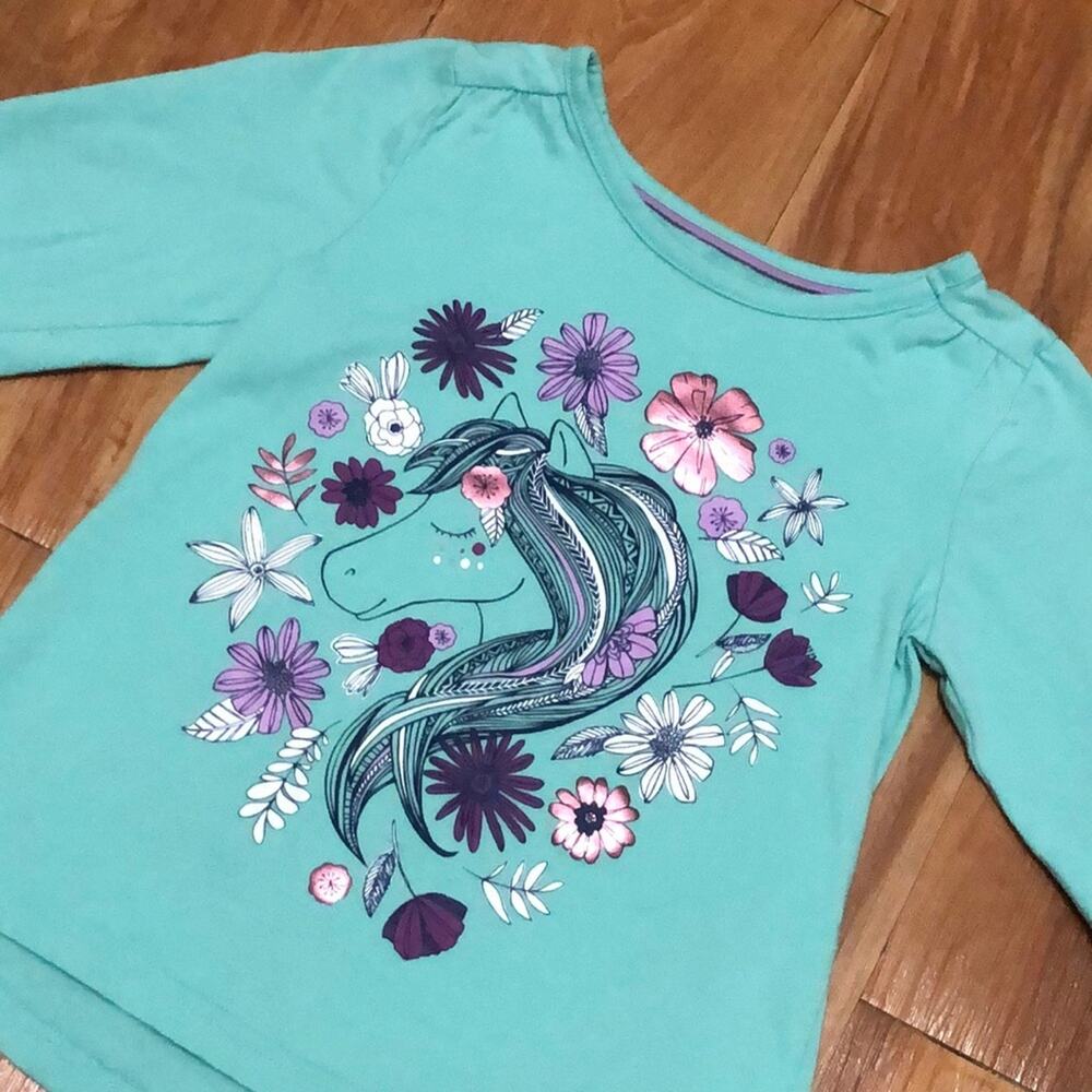Kids Korner Girls Long Sleeve Unicorn Top Size Medium 5/6